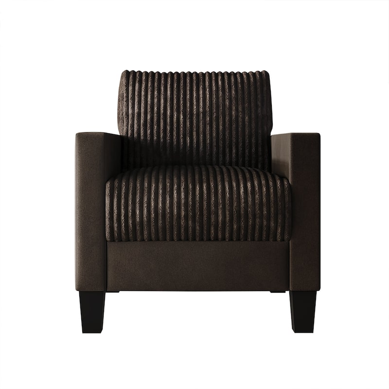 CraftPorch Corduroy Mid-Century Modern Velvet Upholstered Arm Chair - Brown