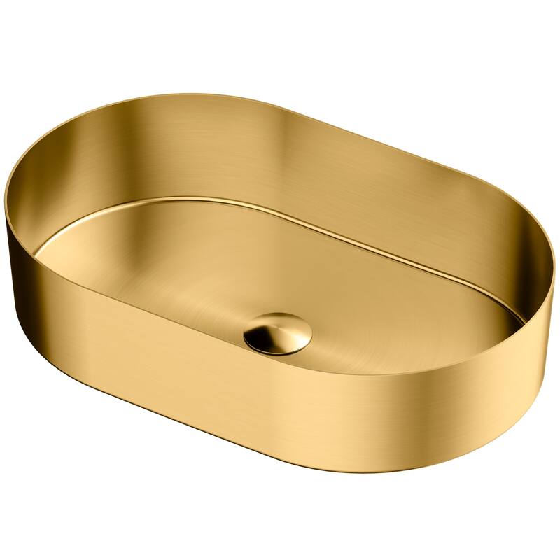 Karran USA CCV400 Cinox 21-5/8" Oval Stainless Steel Vessel Bathroom - Gold