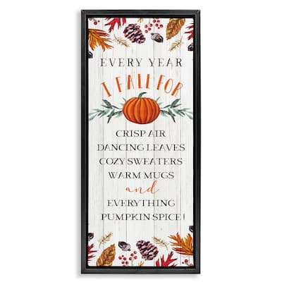Stupell Every Year Favorite Fall Things Framed Floater Canvas Wall Art Design By Elizabeth Tyndall