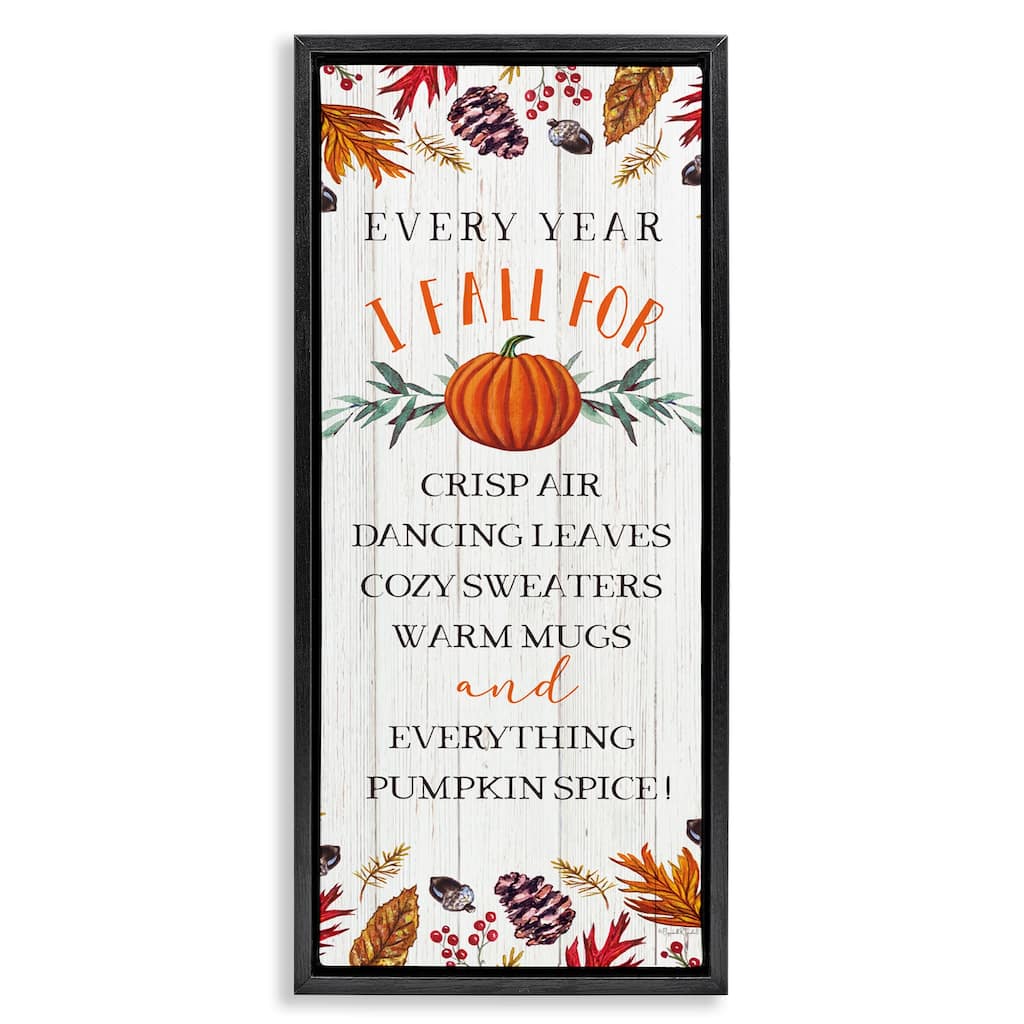 Stupell Every Year Favorite Fall Things Framed Floater Canvas Wall Art Design By Elizabeth Tyndall