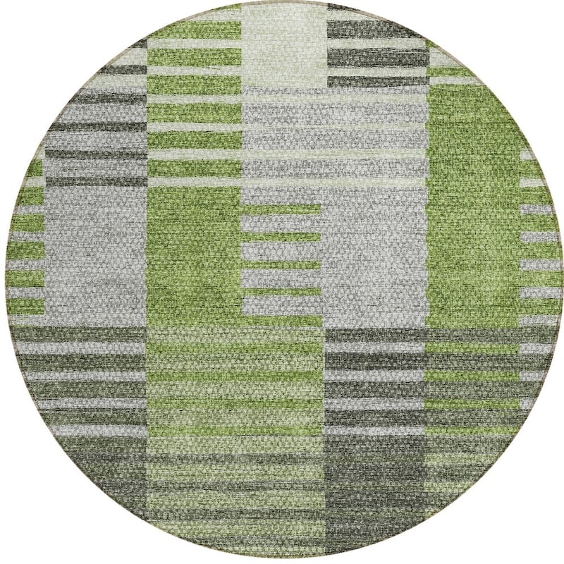 HomeRoots Striped Transitional Rectangle Outdoor Rug