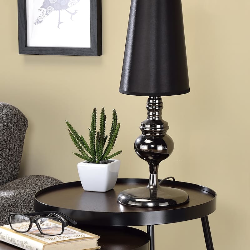 Leestra Modern Matte Black 20-inch Steel 2-Piece Nesting Tables Set by Furniture of America