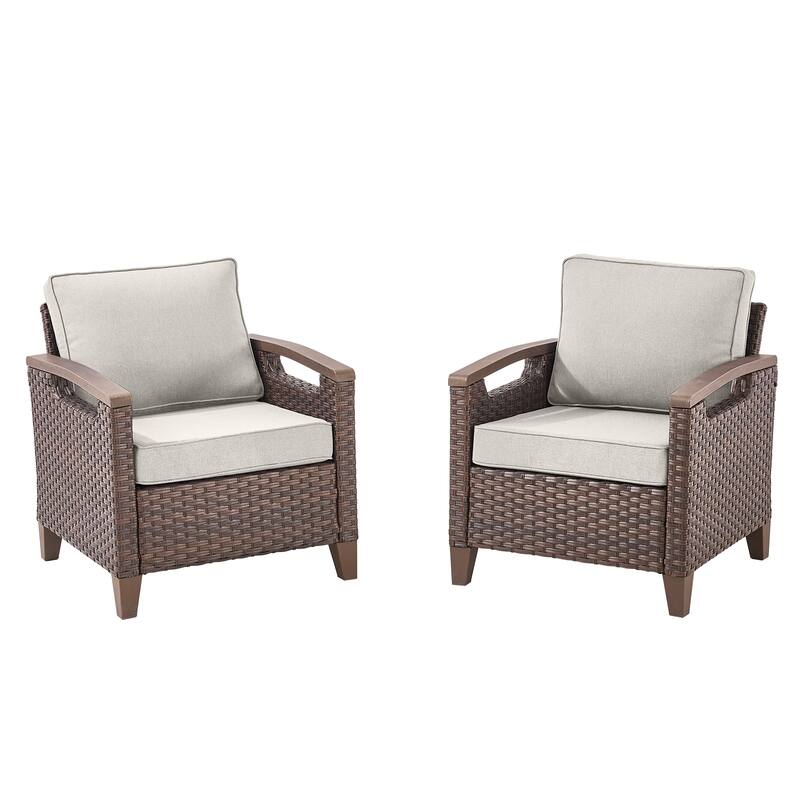 Pocassy Outdoor Patio Sofa Chair Ottoman Table Furniture Set
