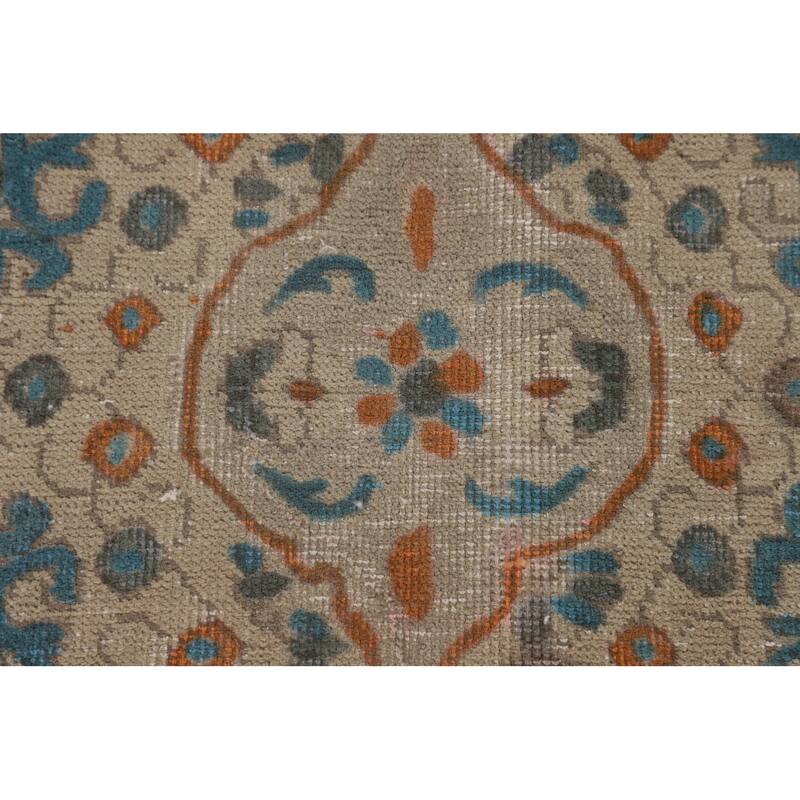 Distressed Tabriz Persian Vintage Area Rug Handmade Wool Carpet - 9'2" x 12'10"
