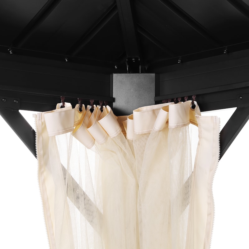 Outdoor Steel Gazebo Galvanized Steel Roof Aluminum Post Hardtop Gazebo