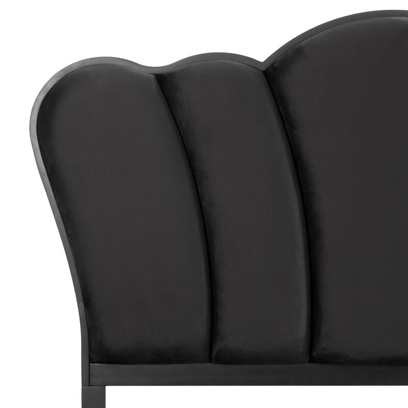 Furniture of America Seabliss Glam 4-Piece Black Solid Wood Panel Bedroom Set