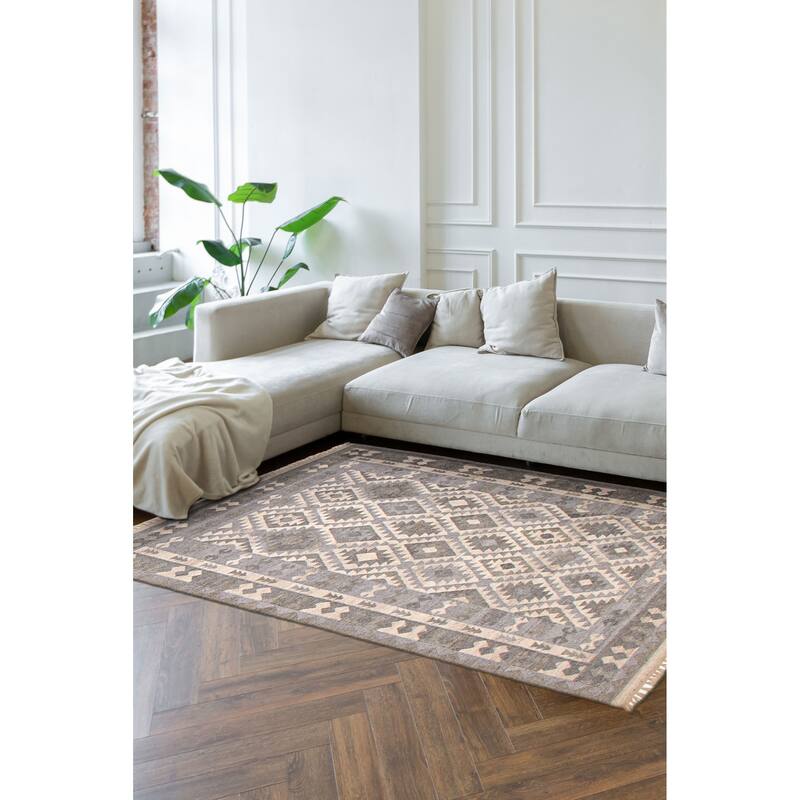 Ankara Grey Kilim 5'3" x 7'6" - 5'3 x 7'6