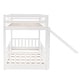 preview thumbnail 4 of 9, White Twin Over Twin Bunk Bed with Slide and Ladder