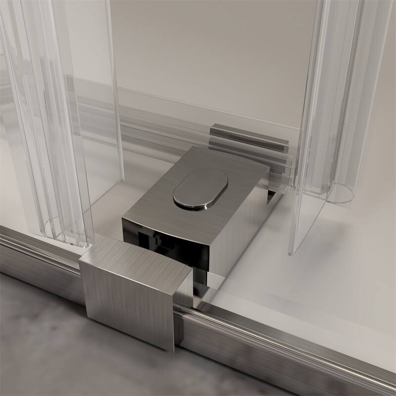Sliding Frameless Soft-Close Shower Door w/ 3/8" Thick Tampered Glass
