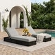 preview thumbnail 55 of 112, Patio Recline Chairs Adjustable Chaise Lounge with Cushions (Set of 2)
