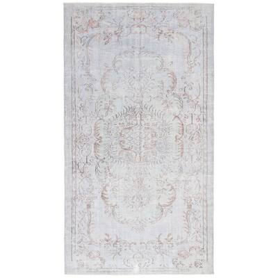 ECARPETGALLERY Hand-knotted Color Transition Light Grey Wool Rug - 5'2 x 9'7