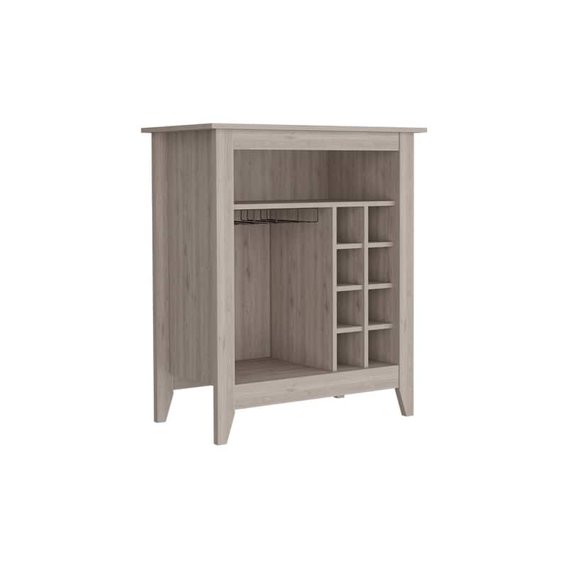 Bar Cabinet Castle, One Open Shelf, Six Wine Cubbies