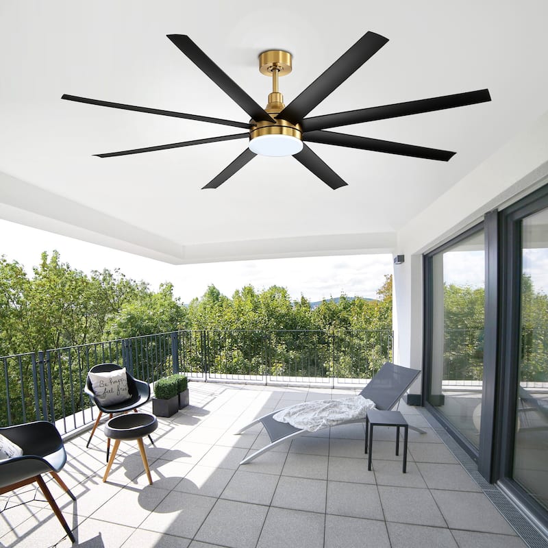 72" Large Ceiling Fans with LED Light Remote Control-8 Blade - 72 Inch