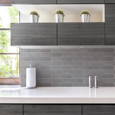Merola Tile Muretto Grigio Glossy 2" x 10" Porcelain Floor and Wall Tile