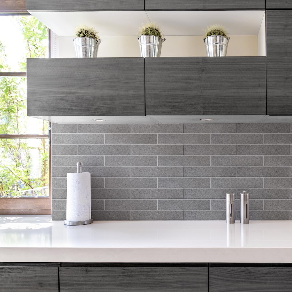 Merola Tile Muretto Grigio Glossy 2" x 10" Porcelain Floor and Wall Tile
