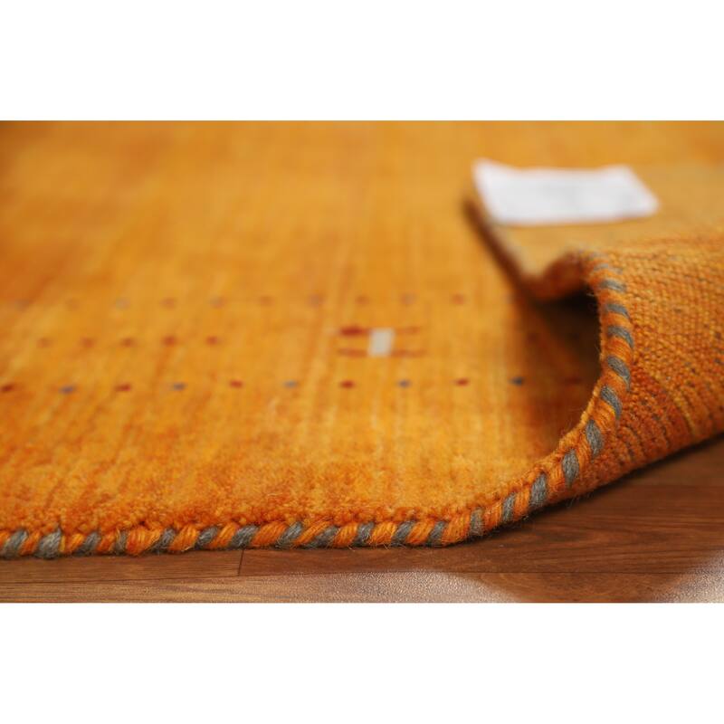 Hand Knotted Oriental 100% Wool Carpet Tribal Tribal Oranges & Rust Gabbeh Area Rug - 7' 6'' X 5' 1''