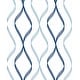 preview thumbnail 2 of 20, NextWall Ogee Ribbon Peel and Stick Wallpaper 20.5 in. W x 18 ft. L - Celtic Blue & Dewdrop