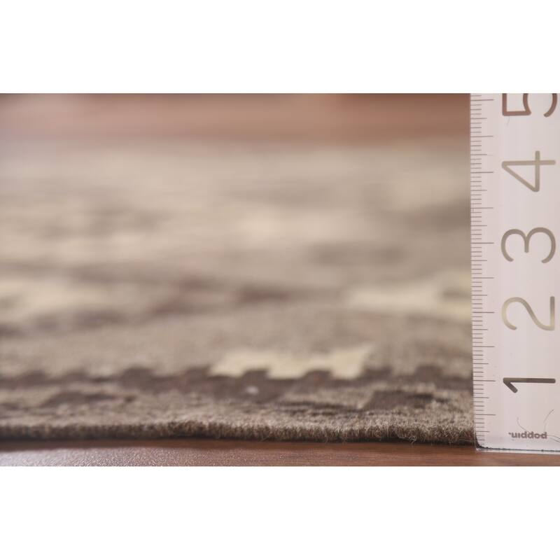 Hand Woven Oriental 100% Wool Carpet Southwestern Geometric Brown Kilim Area Rug - 6' 6'' X 4' 11''