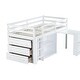 preview thumbnail 14 of 19, Rubber Wood Twin Loft Bed with Safety Guardrail and Pulling-Out Desk