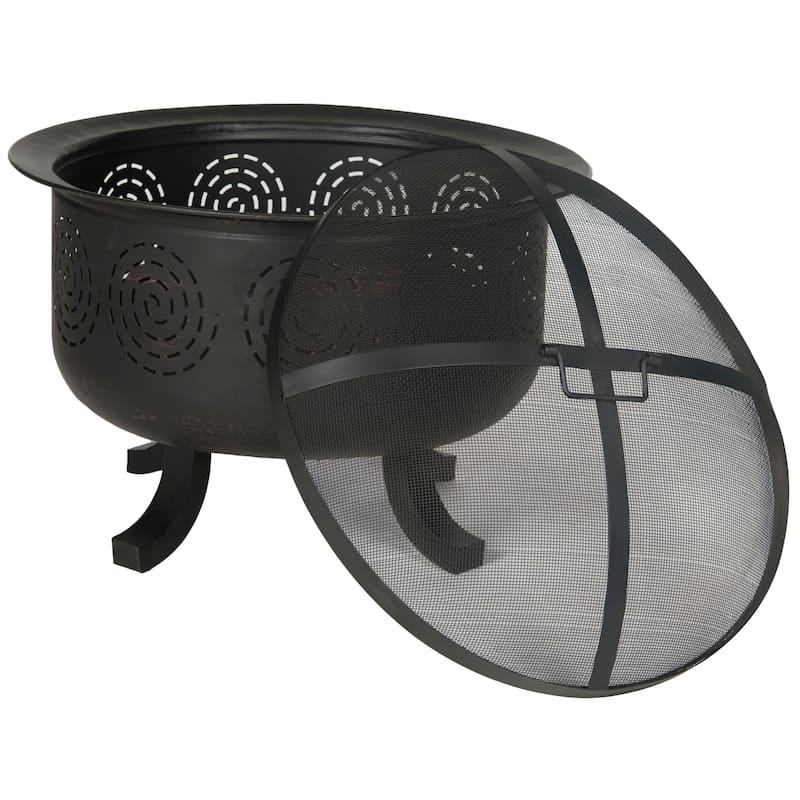 SAFAVIEH Avril Copper/ Black Fire Pit - 28" x 28" x 24" - 28Wx28Dx24H