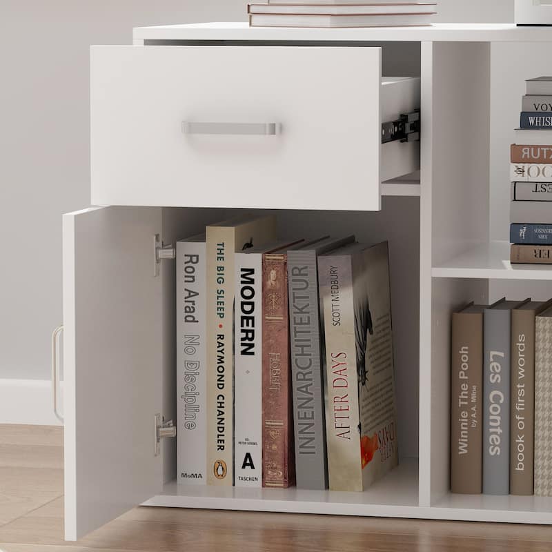 White Reversible L Shape Desk Rotating Desk Working Desk Computer