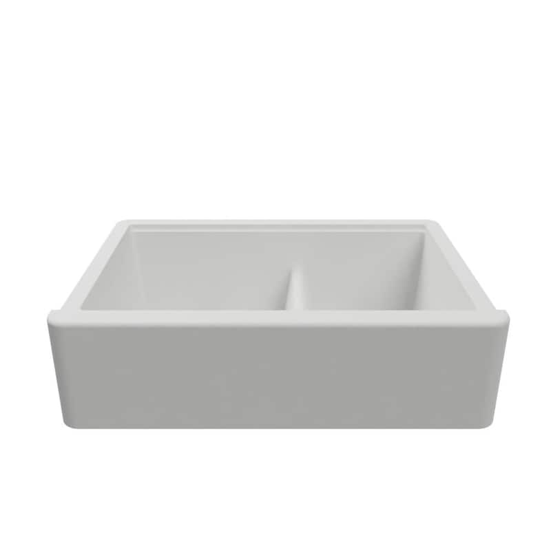 Self-Trimming Quartz Composite 33" Farmhouse Double Bowl Kitchen Sink