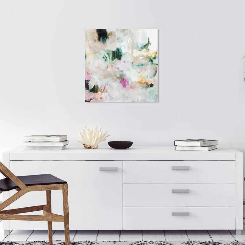 Wynwood Studio Canvas Abstract Take me there White and Dark Green Modern & Contemporary Wall Art Canvas Print - 20 x 20
