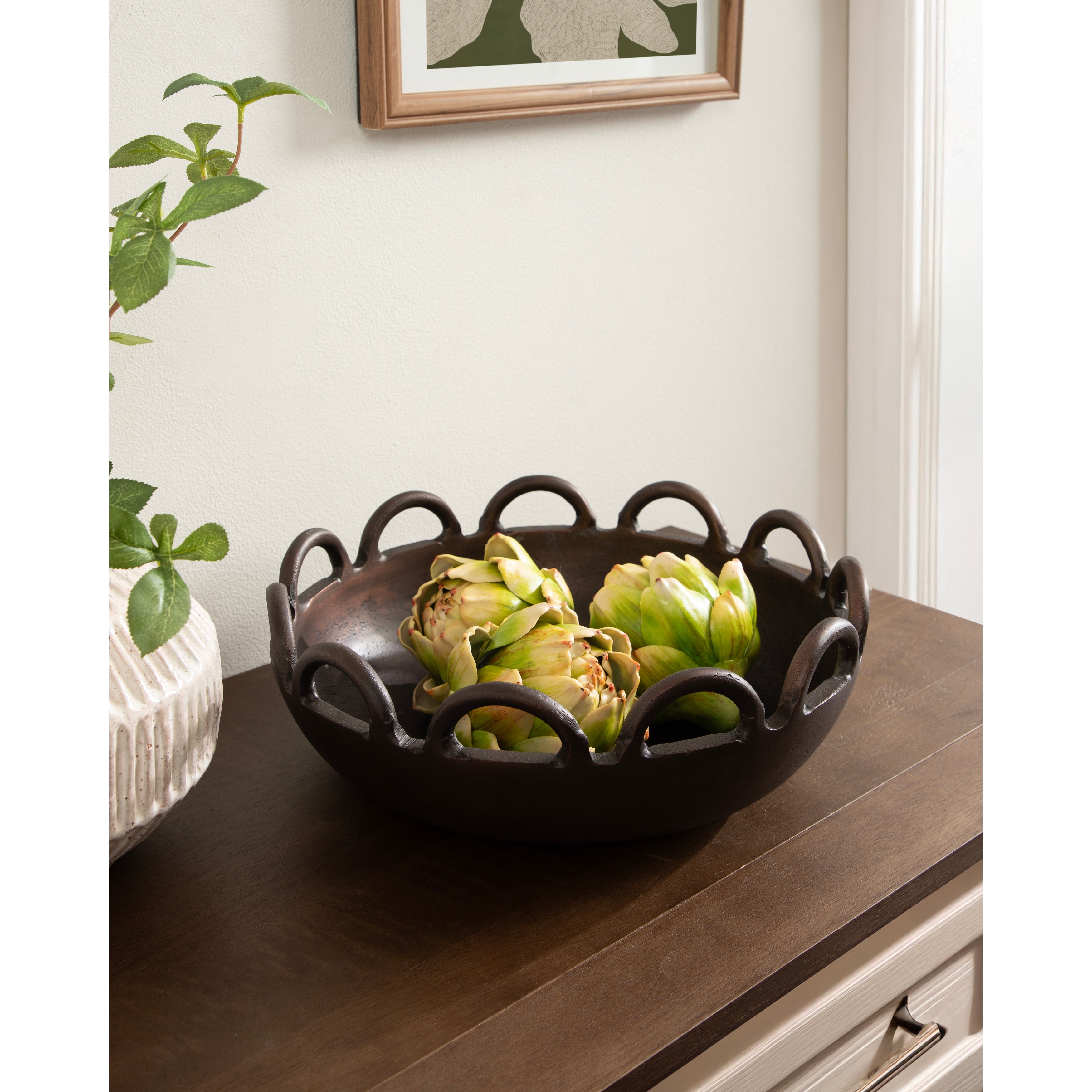 Kate and Laurel Lusila Metal Loop Serving Bowl - 12" Diameter
