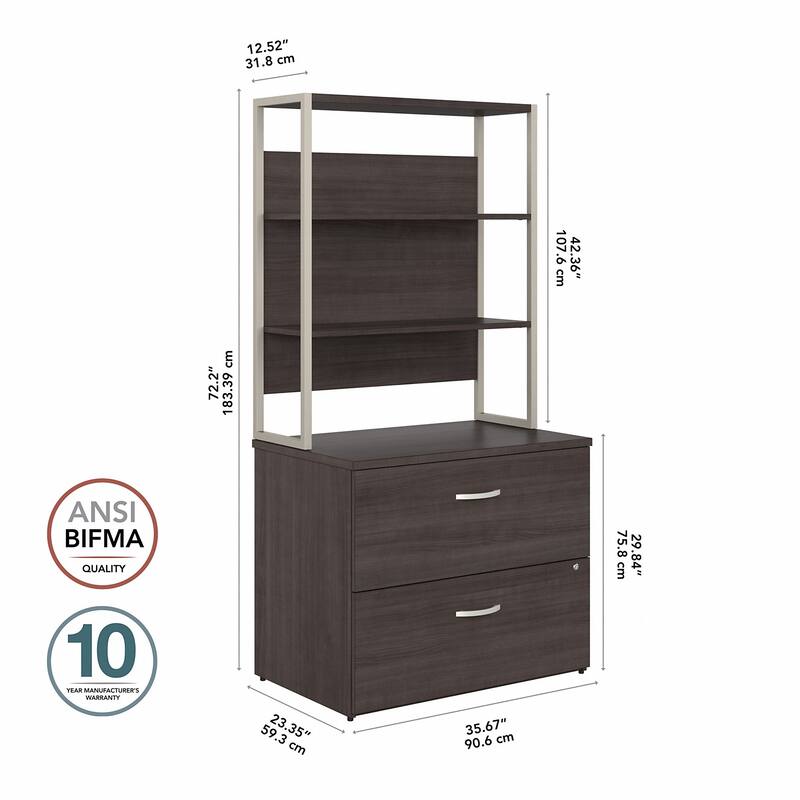 Hybrid Lateral File Cabinet with Shelves by Bush Business Furniture
