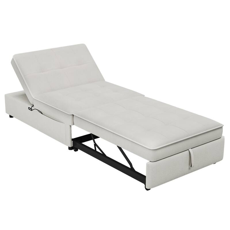 4in1 Chaise Lounge with Sleeper Loveseat Pullout Bed Folding Ottoman