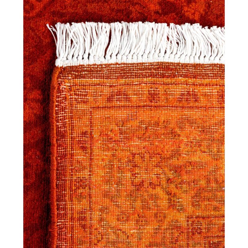 Overdyed One-of-a-Kind Hand-Knotted Area Rug - Orange - 2' 5" x 17' 10"