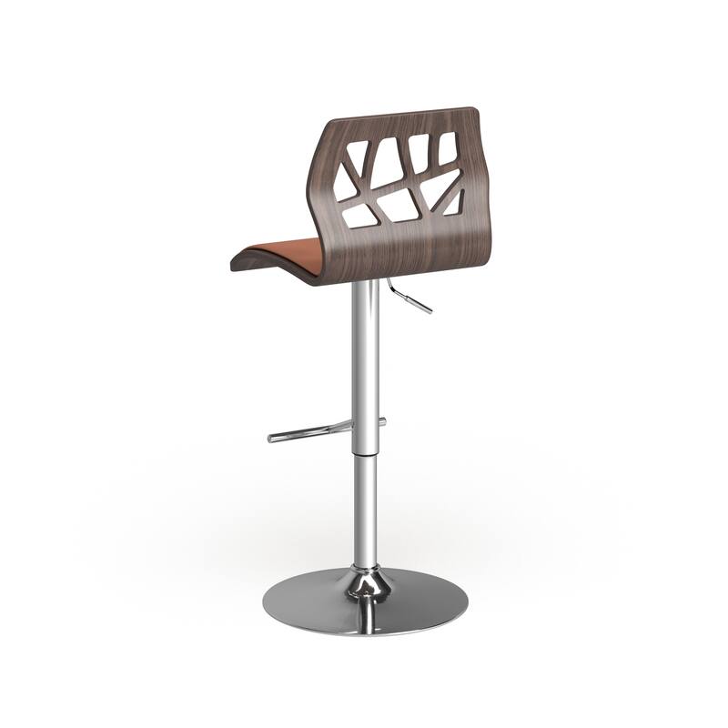 Carson Carrington Sala Mid-Century Modern Walnut Wood Adjustable Barstool - N/A