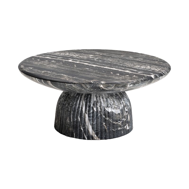 Studio London Maddox Single Round Coffee Table Stone Marble Effect