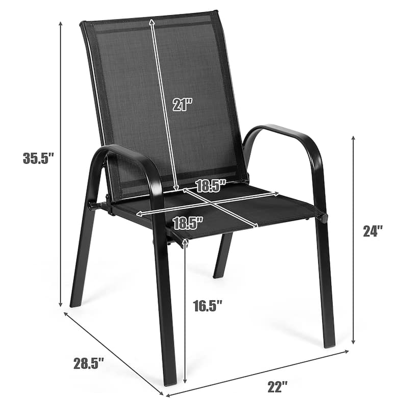 Costway 4PCS Patio Chairs Garden Deck Yard with Armrest - See Details