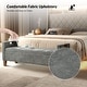 preview thumbnail 4 of 5, Clara Modern 61"W Storage Bench with Solid Wood Legs by HULALA HOME
