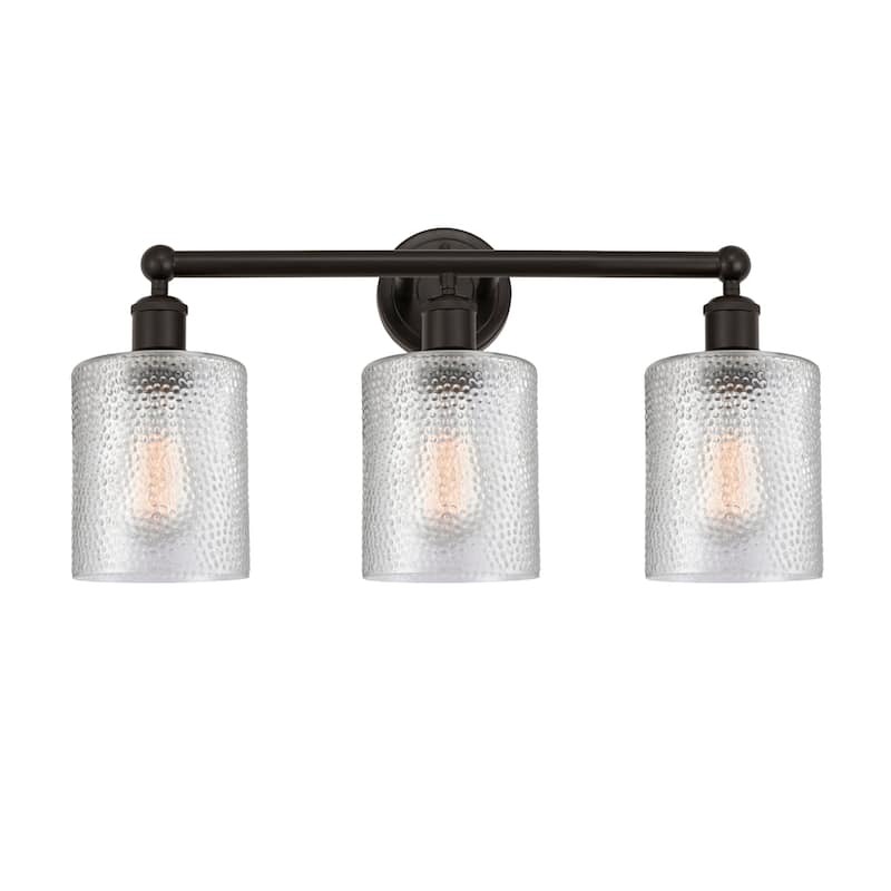Innovations Lighting 616-3W-12-23 Cobbleskill Vanity Cobbleskill 3 - Oil Rubbed Bronze / Clear