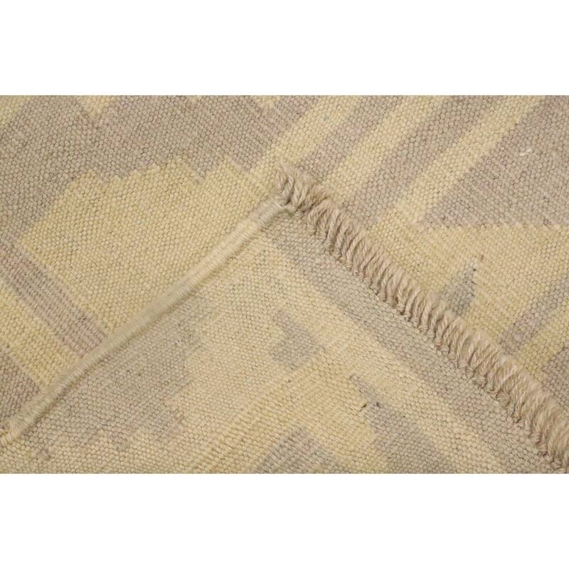 Hand Woven Oriental 100% Wool Carpet Southwestern Tribal Greys & Charcoal Kilim Area Rug - 4' 9'' X 3' 2''