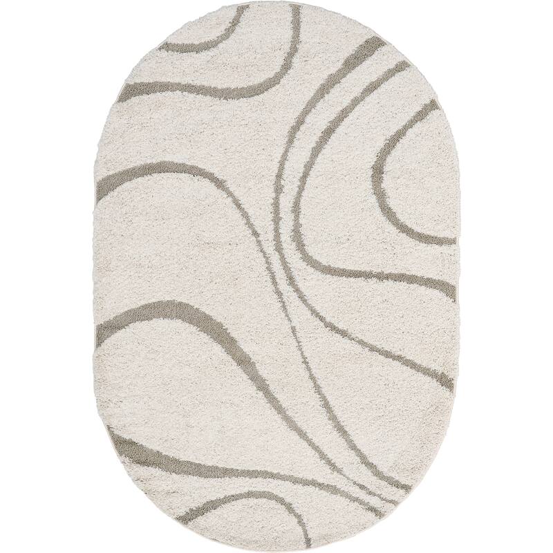 Brooklyn Rug Co Krista Contemporary Swirls Shag Area Rug