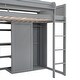 preview thumbnail 9 of 10, Wood Twin Size Loft bed with Multiple Storage Shelves and Wardrobe