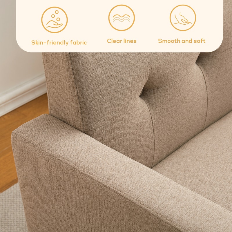 Tufted-Fabric-Upholstered-Accent Chair