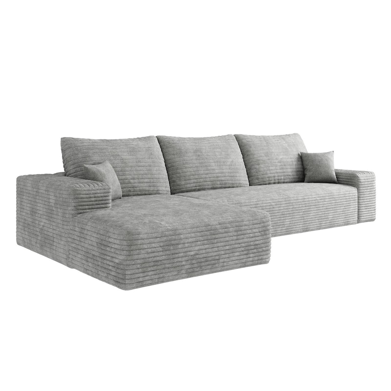 Sofa 107-in Casual Gray 3 -seater Left Reclining Sectional - 8' x 10'