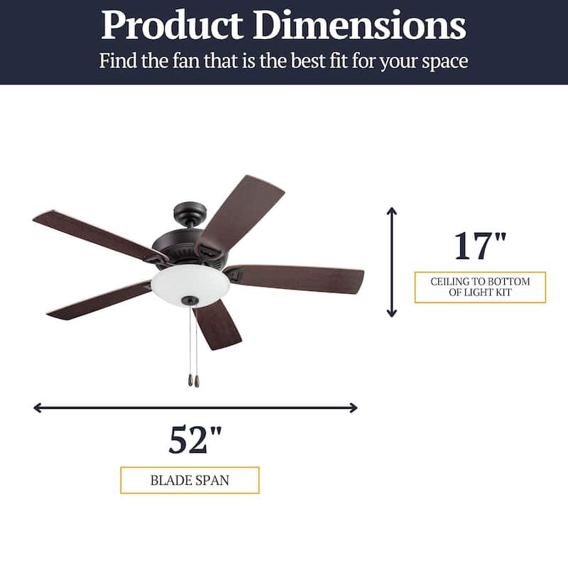 52" Prominence Home Montlake Indoor Ceiling Fan, Brushed Nickel - 52