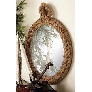 Brown Glass Coastal Wall Mirror 34 x 23 x 2