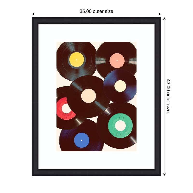 Kate and Laurel Framed Art Retro Vinyl by Honey Island Studio