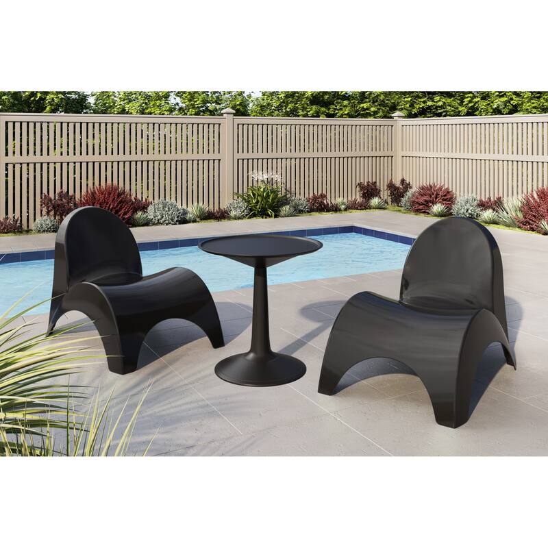 Angel Trumpet set of two Patio Chairs - Black