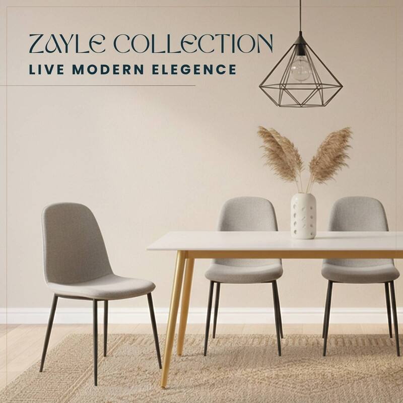 Zayle Dining Table with a 71" Rectangular Top and Gold Steel Base