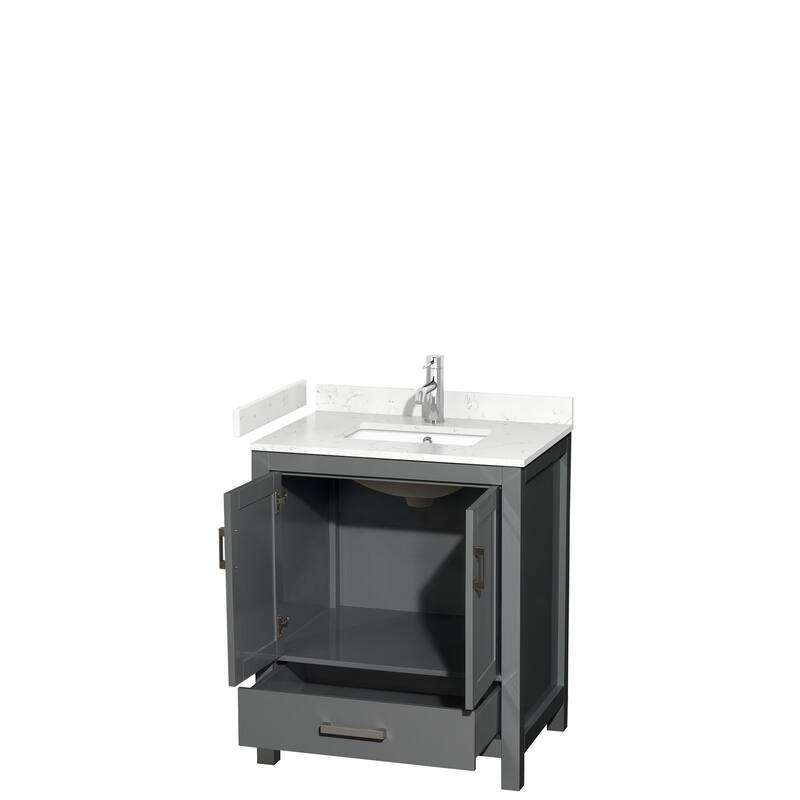 Sheffield Single Bathroom Vanity Set, Cultured Top, No Mirror