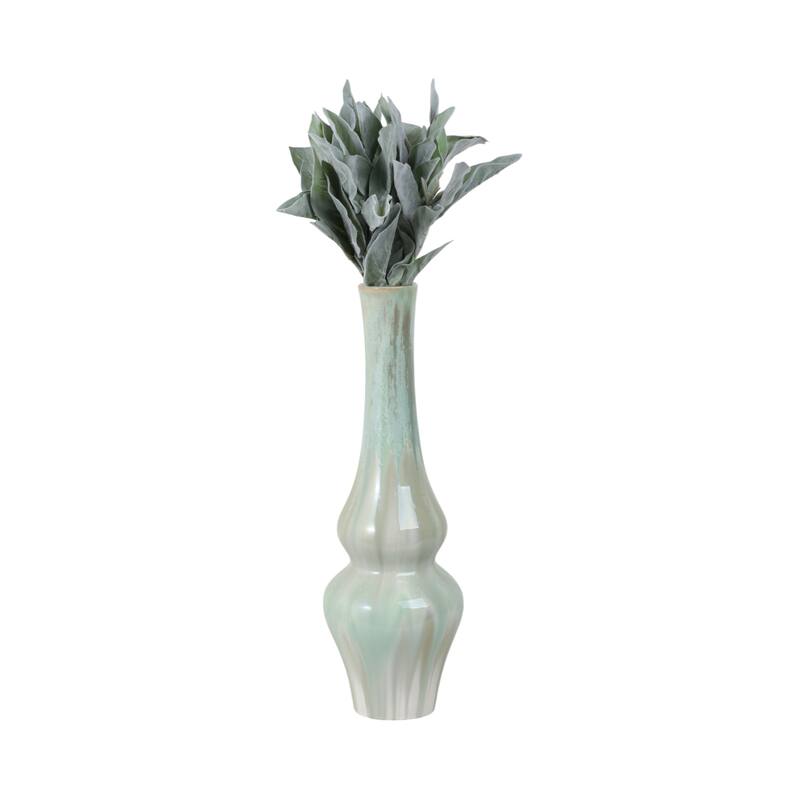 Stoneware Ceramic Vase Tall Sculptural Silhouette Glazed Finish Modern