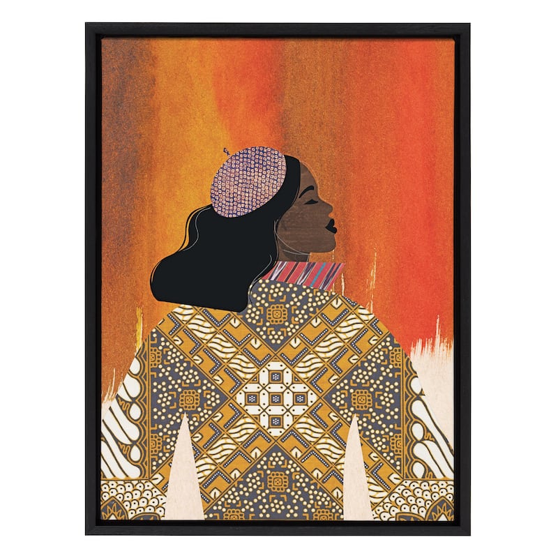 Kate and Laurel Sylvie Girlie Girl Framed Canvas by Nikki Chu - 18x24 - Plastic - Black