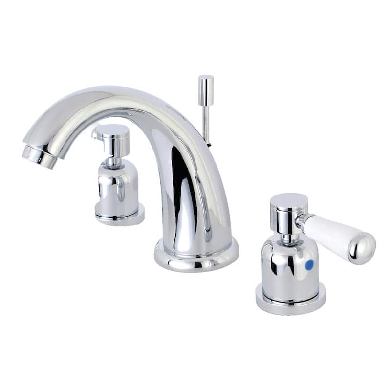 Kingston Brass Paris 1.2 GPM Widespread Bathroom Faucet with Porcelain - Polished Chrome